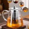 Large Capacity High Borosilicate Heat Resistant Glass Teapot with Stainless Steel Tea Strainer Infusers Jug Home Glass Teaware