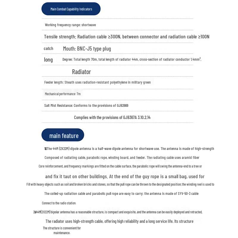 TSA-44 Portable Shortwave Dipole Antenna