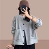 Autumn Spring Short Baseball Jacket Women Open Front Cardigan Casual Outerwear Stylish Petite Fashion Top