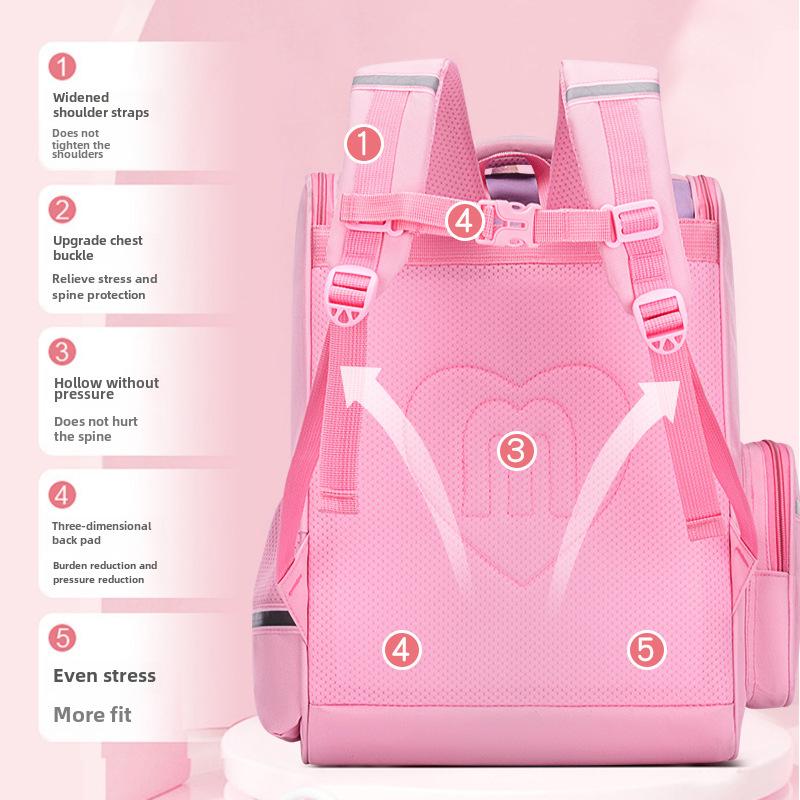Легкий рюкзак Unicorn Spine Protection для девочек начальной школы (1-6 классы)