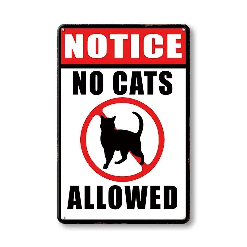 Warning Danger Poster Metal Decor Beware Of The Dog Cat Vintage Tin Sign No Trespassing Farmhouse Wall Decor Family Doorplate