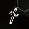 1pc Stainless Steel Jesus Cross Necklace - The Perfect Gift for Prayer-Lovers!