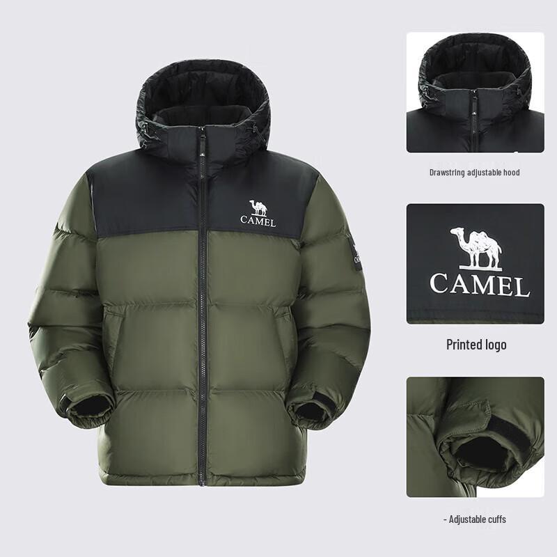Camel Унисекс пуховик-пуховик с капюшоном, 700 fill power