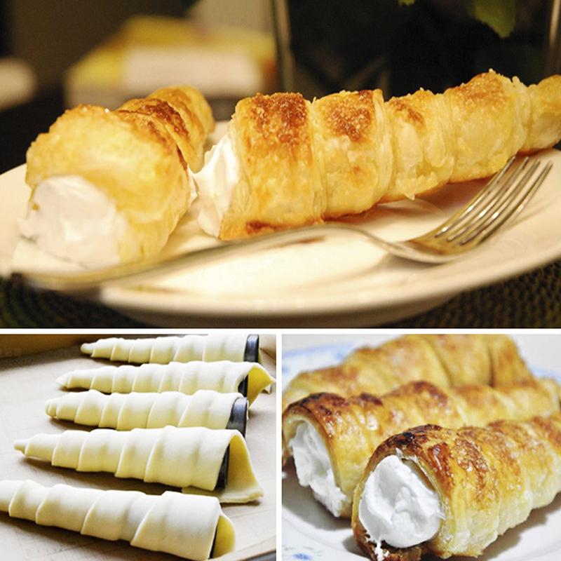 12 шт. конические трубки, круассаны, конус, рог, спираль, стальной рулет, формы для хлеба с кремом