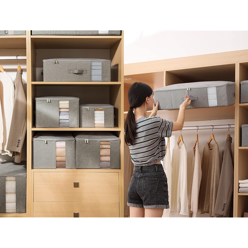 Tianzong Storage Box, Large Capacity Clothing Storage Case, with Lid, Foldable, with Handle,
