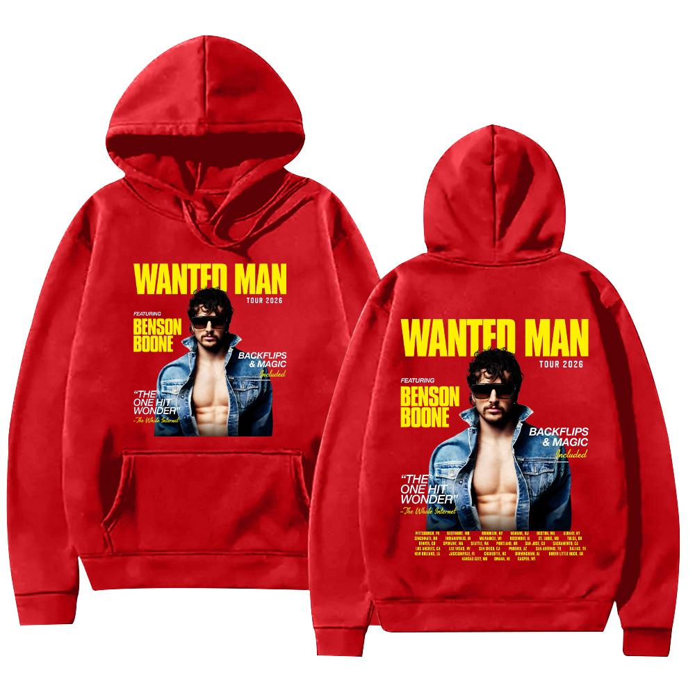 Benson Boone Wanted Man Tour 2026 Hoodies Men Women Clothing Fashion Long Sleeve Sweatshirts Casual Hip Hop Pullovers