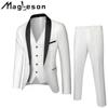 Мужской деловой повседневный костюм, мужской свадебный костюм для жениха, тонкий костюм, мужские костюмы и блейзеры