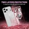 Coque de Protection - BOOLING - pour iPhone 17 Pro - Silicone avec Cercle Magnétique - Scintillant Rose