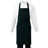 Albe Chest Apron with Neck Strap, Black, Colorfast, Chlorine Resistant, Easy Care, Wrinkle-Resistant, Stretch, with Pockets, Perfect for Restaurants,