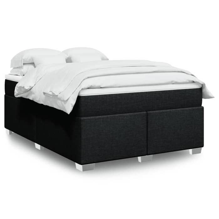Maison Exclusive - Sommier à lattes de lit avec matelas Noir 160x200 cm Tissu