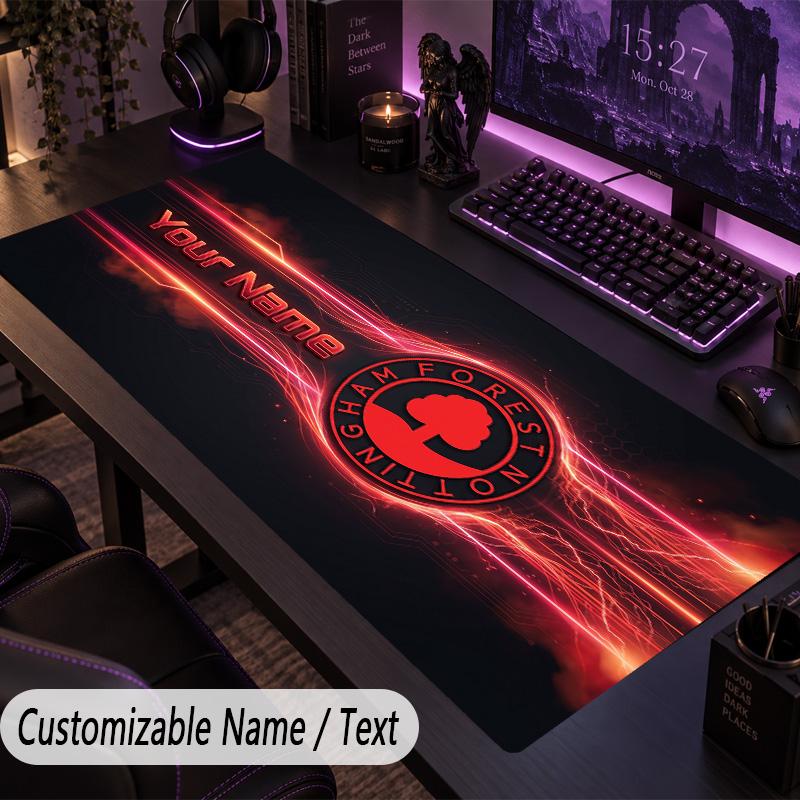 Large Mouse PadNottingham Forest Custom Name Text Personalized Desk Mat Non Slip Gaming Pad