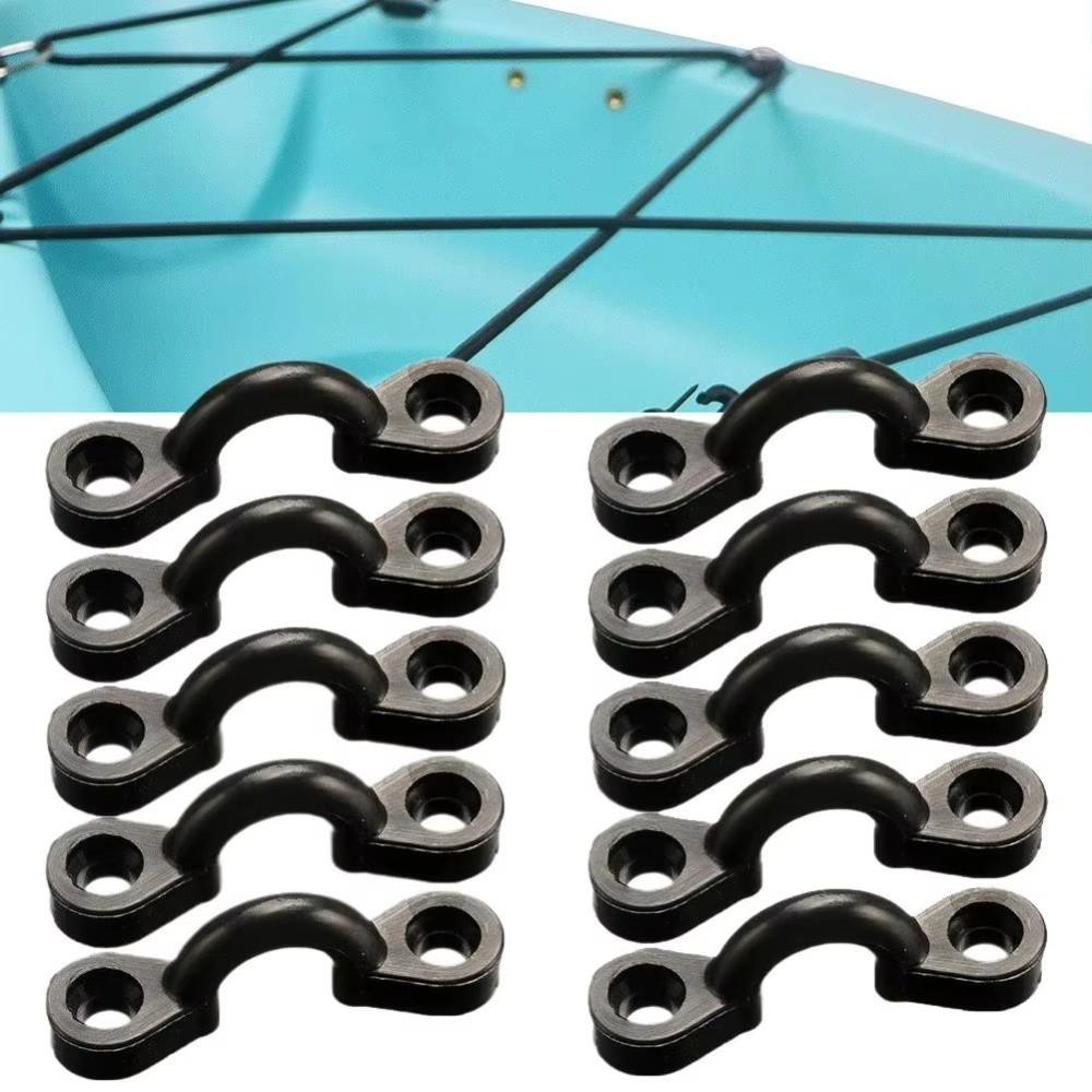 10Pcs/set Nylon Kayak Pad Eye Kit Rope Loop Kayak Clips Surfing Boat Yacht Deck Rigging Kit