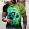Men's Skull Tshirt 3D Printed Skull Graphic T-shirts For Men Oversized Short Sleeve Punk Tops Tee Shirt Men Death Clothing
