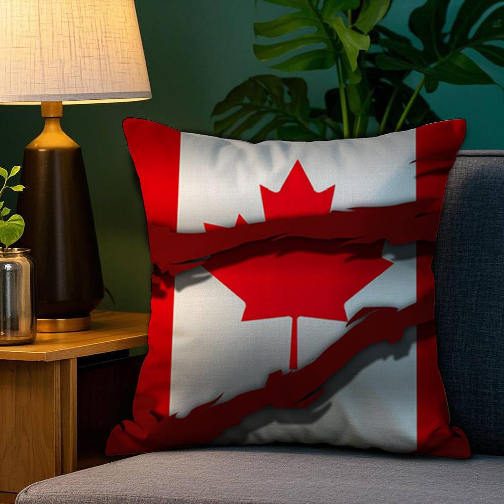 Canada Canadian Flag CA Leaf Pillow Case Plush Fabric Soft Double Sided Print Home Sofa High Quality Cushion Cover Throw