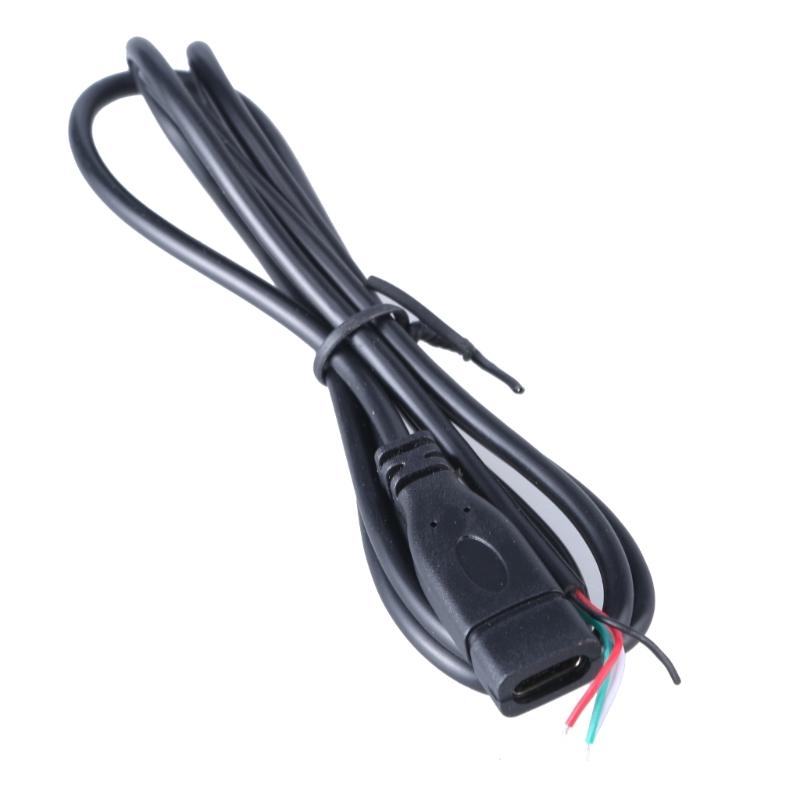 Multipurpose Type C Data Line USB C Power Cable with Solderable End Support Data Transfer for 5V Speaker Fan LED Light