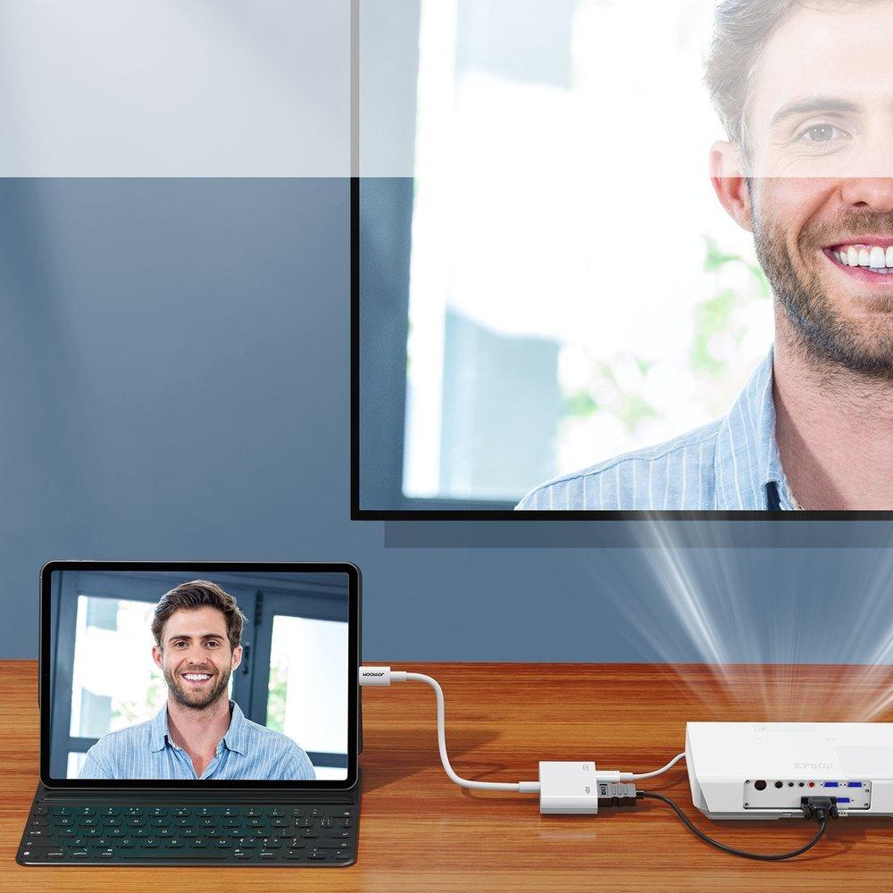 Адаптер Joyroom Lightning/HDMI — 1080p FullHD, 60 Гц, белый, гнездовой разъем Lightning