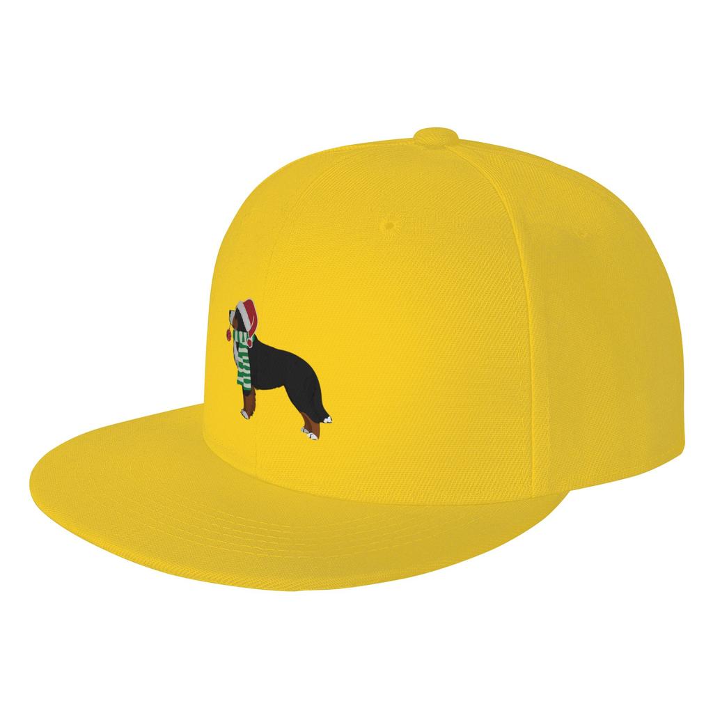 Fashion Bernese Mountain Dog Holiday Christmas Dog Flat Brim Sun Hat Light Vintage Cap For Women