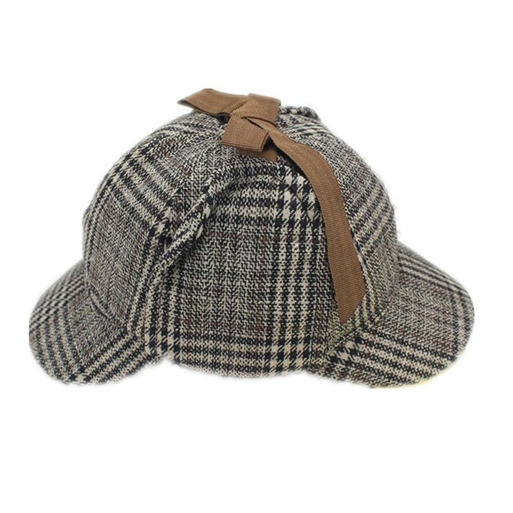 Double-Cap Brim Ear Protection Cap All Seasons Baseball Cap Vintage Detective Cap Women