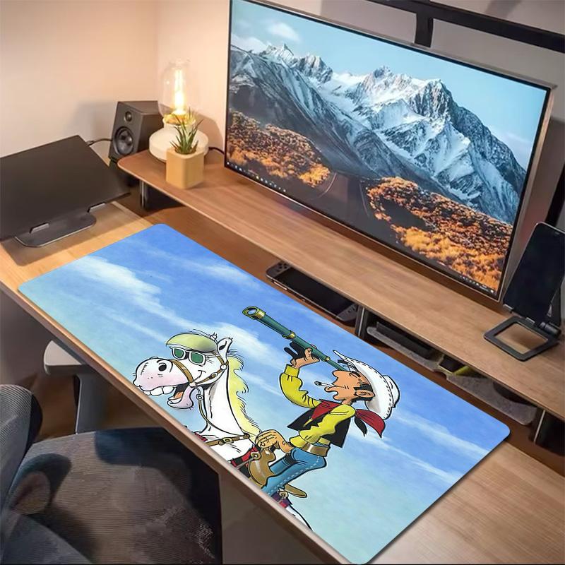 Lucky Luke2 Print Cushion Non-slip Laptop Tablet Big Mousepad XXL Mat Mini PC Playmat With Lock edge
