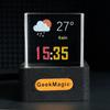Crystal Cube Photo Display Holographic Desktop Smart Weather Station Digital Clock with GIF Animations Album