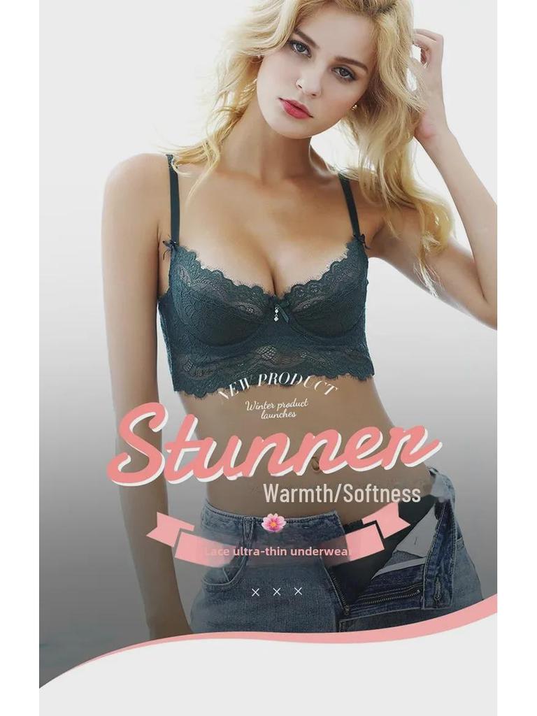 Женский сексуальный кружевной комплект бюстгальтера: Большой размер с поддержкой для большой груди, подчеркивающий силуэт, тонкий удобный дизайн.