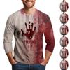 Men's Halloween Print Raglan Dralan Three-quarter Sleeve Casual Top