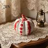 Collectible Ceramic Craft Gifts Pumpkin Sculpture, Modern Polka Dot Figurine, Farmhouse Retro Style Home Soft Furnishings Tabletop Decoration