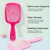 Detangling Comb with Fragrance Rose Peach Coconuts Aroma Massage Hairbrush Deluxe Silk Ribbon Wet Dry Hollow Comb Salon Gift