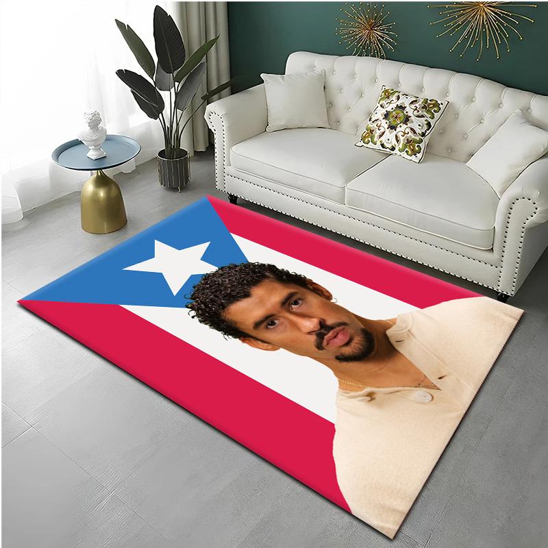 New N-Bad B-bunny Debi Tirar Mas Fotos flag Carpet Rug for Bedroom Living Room Decor Sofa Home Game Area Rug Non-slip Floor Mat