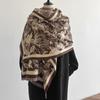 Imitation Cashmere Scarf Women'S Winter Warm Thickened Air Conditioner Shawl Long Flower Scarf