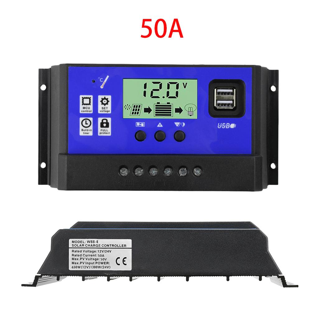 11-61A Solar Charge Controller LCD Display Dual USB Port Timer Solar Panel Regulator 11V/11V Auto Recognition PWM Solar Controll