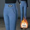 Женские зимние леггинсы, теплые, плотные, из овечьего кашемира, с высокой талией, с подъемом ягодиц, с высокой эластичностью, для ходьбы с карманами