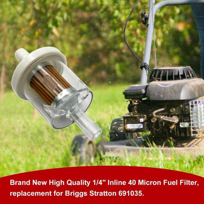 Filtre à carburant 40 microns filtre à carburant en ligne 1/4" Filtre à carburant de rechange pour Briggs Stratton 691035