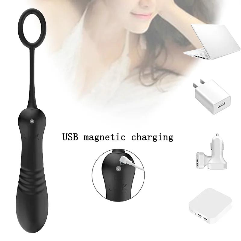 Вагинальный телескопический вибратор беспроводной стимулятор клитора и точки G, вибрирующее яйцо, дилдо, мастурбатор, секс-игрушка для женщин