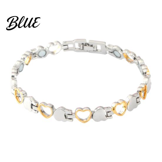 Thick Chain Bracelet Women Magnetic Hollow Heart Sleek Surface Alloy