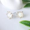 Серьги из серебра 925 пробы SE040 Цветок с драгоценным камнем