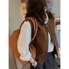 Spring Autumn Layered Fogn Style Cardigan Top Corduroy Vest for Women Versatile