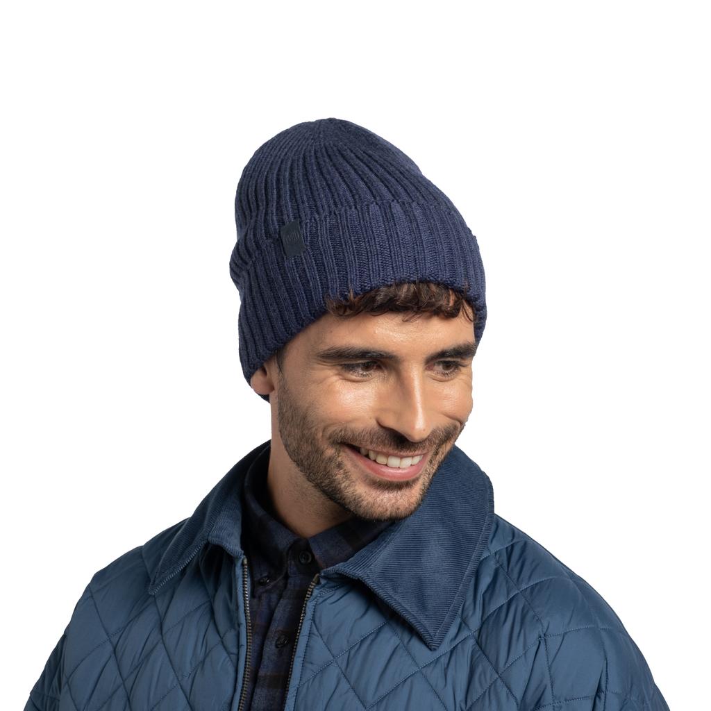 BUFF Norval Merino Hat Beanie, Unisex Navy Cap