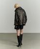 Re Rhee Layerd Collar Faux Leather Jacket