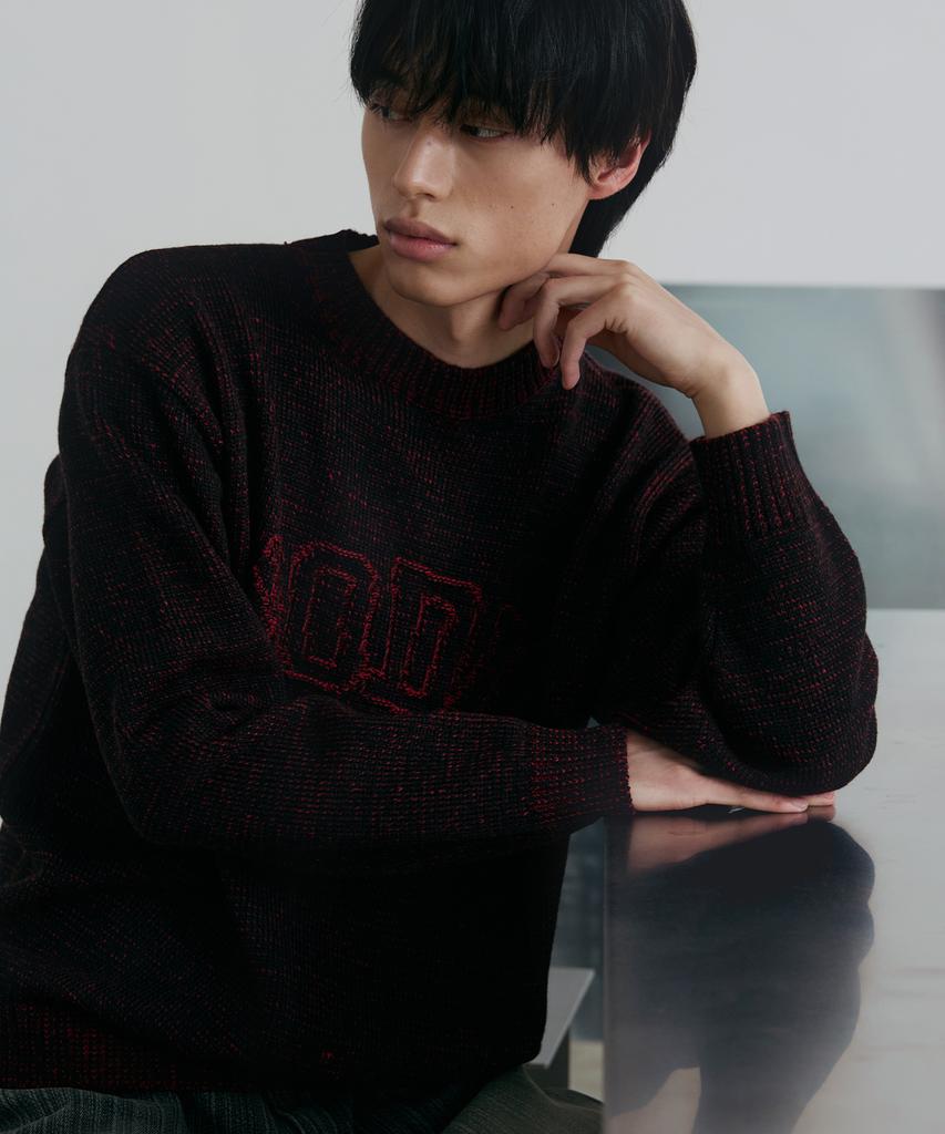 NODU Logo Ring Round Knit [Dark Red]