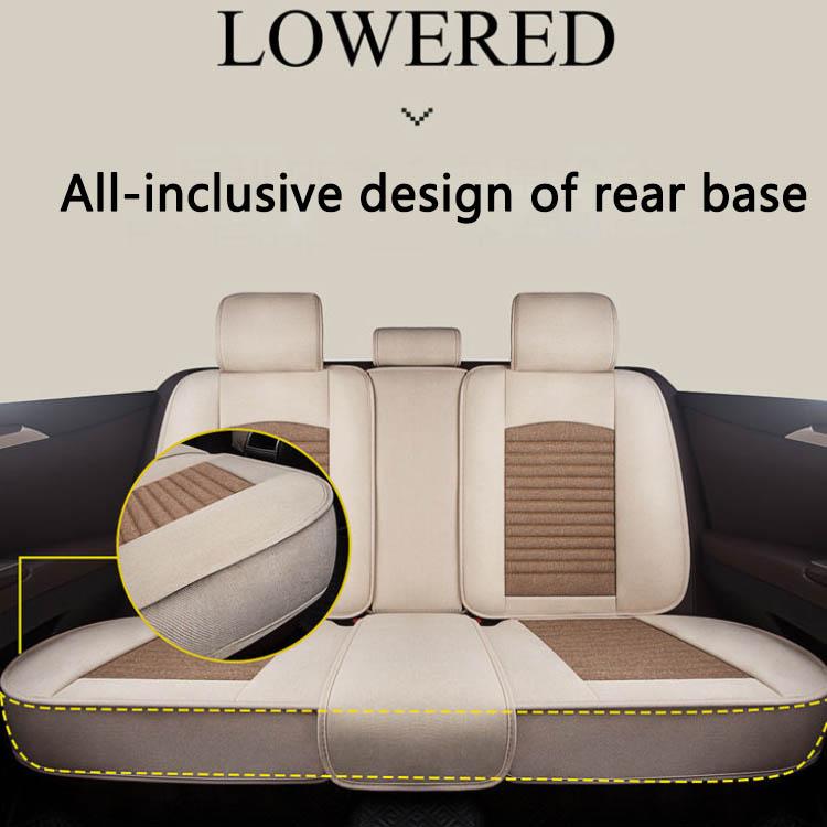 Пятиместная полностью окруженная подушка для автомобильного сиденья, четыре сезона, универсальный чехол для сиденья из льняной ткани, специальный чехол для сиденья, чехол для сиденья
