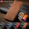 Leather Magnetic Flip Case For iPhone 16 15 14 Pro Max 16E 13 12 11 XS X XR SE 2022 8 7 Plus Mini Wallet Card Solt Phone Cover