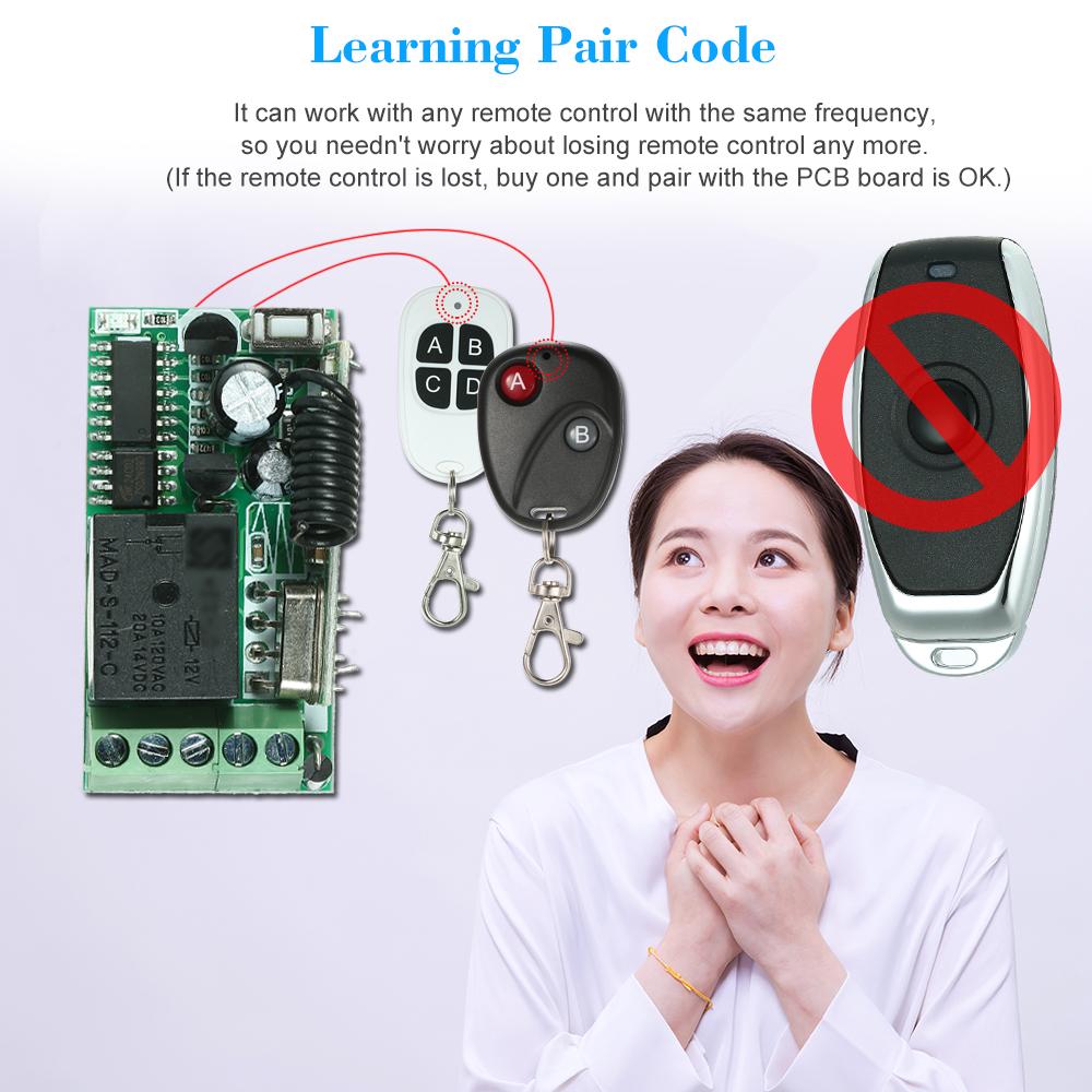 433 МГц DC 12 В Универсальный радиочастотный пульт дистанционного управления, реле, модуль приемника, мини 1CH, беспроводное управление
