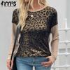 Women's Fashion Casual Spring Autumn Leopard Print Long Sleeve O-Neck Blouses & Shirts