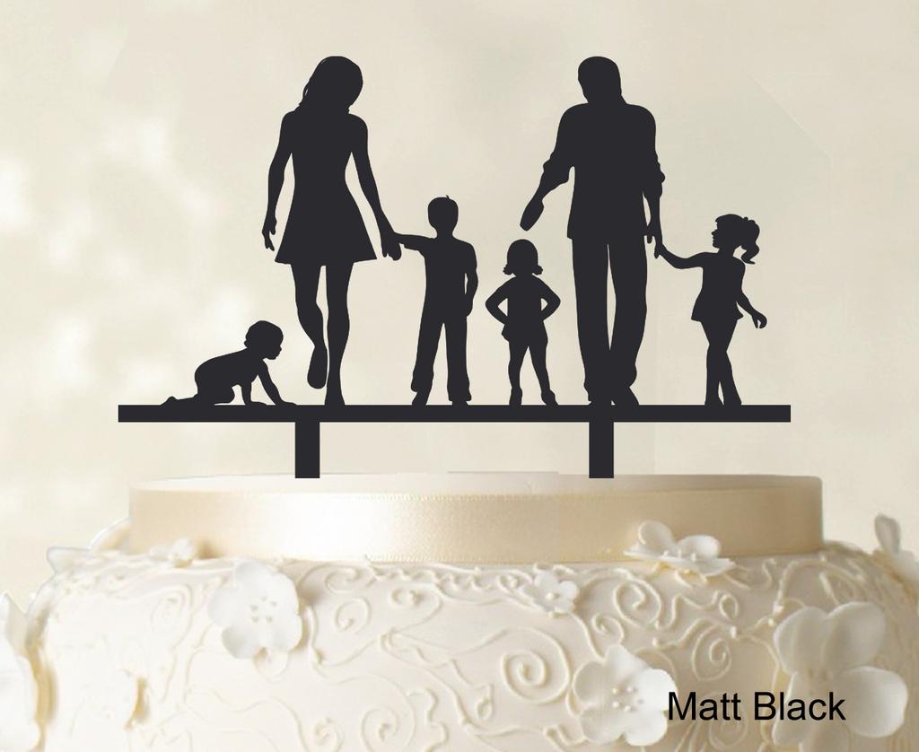 Персонализированный семейный торт Топпер на заказ силуэт свадебный торт Топпер украшения торта доступен вариант 6 "-7" дюймов