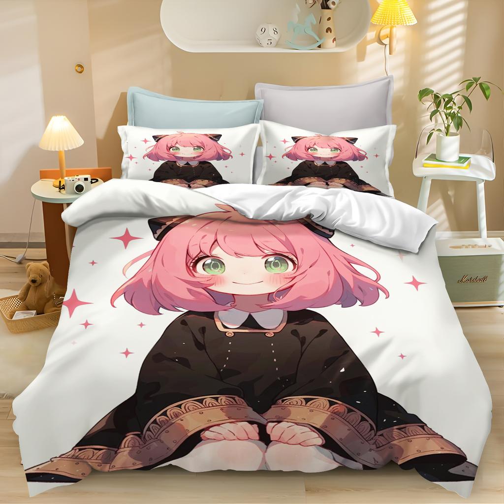 Мультяшная шпионская игра Пододеяльник Аня Покрывало Аниме Дети Милый Принт Комплект размера кинг Квин Твин Постельное белье