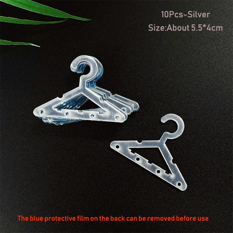 8Pcs Coat Hanger Clear Acrylic Jewelry Display Rack Earrings Hanging Stand Organizer Tabletop Ear Stud Jewelry Storage Holder