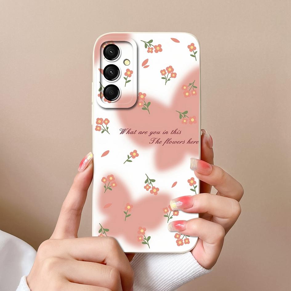 Cover Case For Samsung Galaxy S24 FE A16 A06 M35 S 24fe Shell Luxury Fashion Leopard Print Butterfly Matte Silicone Screen Protector Bumper Phone Bags