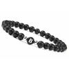 Black White Stone 26 Letters Bracelet Handmade DIY for Women Men Couple Jewelry Friendship Lucky Bead Elastic Bracelet Kids Gift