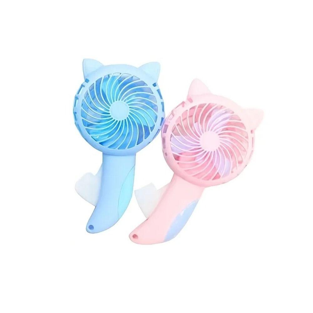 Cute Cartoon Handheld Fan Mini Pocket Fan Summer Cooling Fan Manual Press Fan  Kids